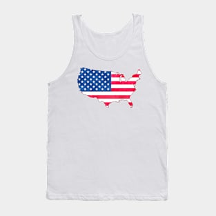 Watercolor American Flag Map Tank Top